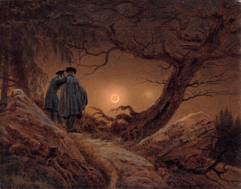 Two Men Contemplating the Moon by Caspar David Friedrich